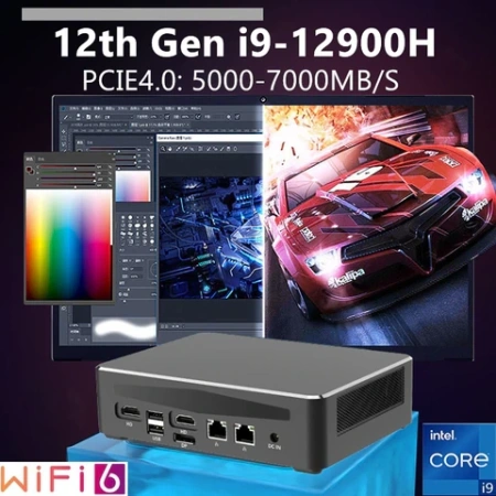 Игровой мини-ПК 13-го поколения Intel i7 13700H i9 12900H Raptor Lake 14 Core 20 потоков Windows 11 PCIE4.0 2 * LAN игровой компьютер WiFi6