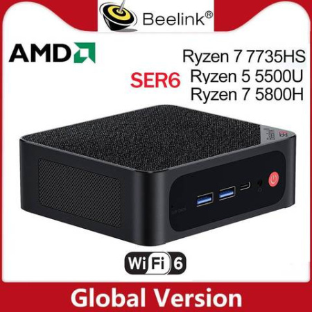 Beelink Mini PC SER6 PRO AMD Ryzen 7 7735HS 5 5800H 5500U SER5 Win 11 Pro игровой компьютер WiFi6 4K DDR4 NVME SSD 1000M