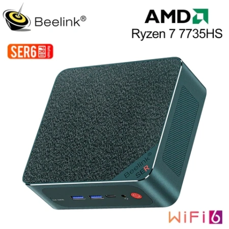 Мини-ПК Beelink SER5/SER6, DDR4, AMD Ryzen, Windows 11, модель процессора и объем памяти на выбор, цвет черный/зеленый