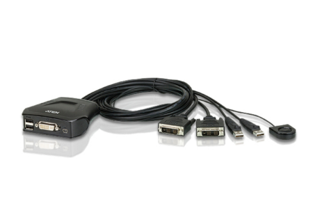 Kvm переключатель ATEN 2-Port USB DVI Cable KVM Switch with Remote Port Selector