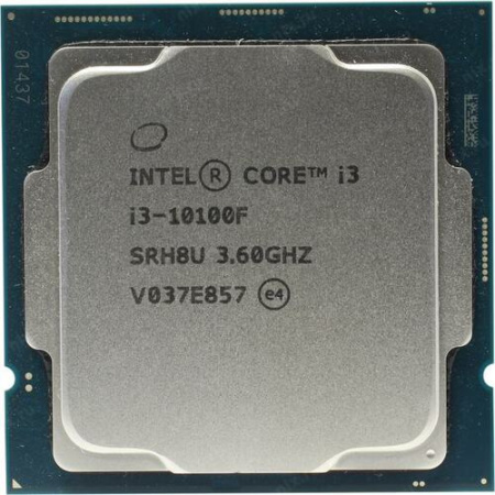 Процессор Intel Core i3-10100F / 3.6-4.3 GHz, 4 cores, 8 threads, 6MB, 65W, LGA1200, Comet Lake, 14nm / OEM