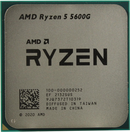 Процессор AMD Ryzen 5 5600G / 3.9GHz, 6 cores, 12 threads, 16MB L3, 65W, AM4, 7nm, Radeon Graphics / 100-000000252 / OEM
