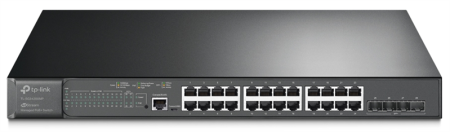 Сетевое оборудование TP-Link TL-SG3428XMP, 24-портовый гигабитный управляемый PoE-коммутатор с 4 SFP+ портами 10 Гбит/с, 19", бюджет PoE - 384 Вт