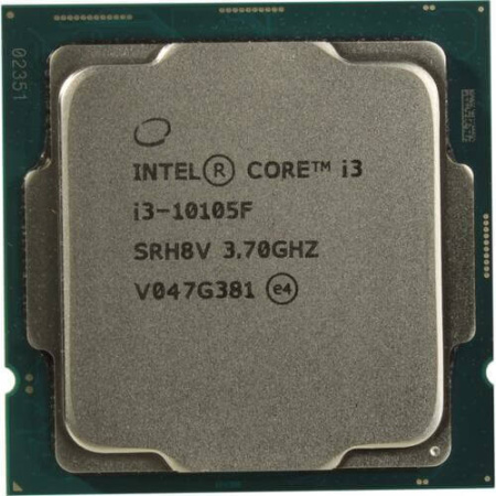 Процессор Intel Core i3-10105F / 3.7-4.4 GHz, 4 cores, 8 threads, 6MB, 65W, LGA1200, Comet Lake, 14nm / OEM