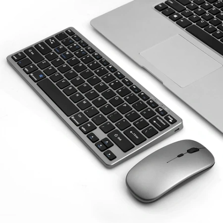 Компактная мультимедийная клавиатура и мышь, Bluetooth, беспроводной набор для ноутбука, настольного ПК, планшета, iPad, Android, Macbook