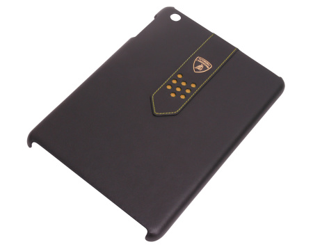 Кожаный чехол-крышка для задней панели iPad mini Lamborghini Superleggera (черный/желтый)