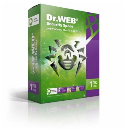 Комплект программного обеспечения Антивирус Dr.Web Security Space 1год  1 пк