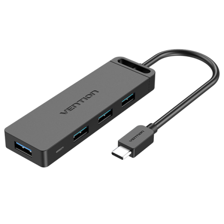 Usb-концентратор Vention Type-C to 4-Port USB 3.0 Hub with Power Supply Black 0.15M ABS Type
