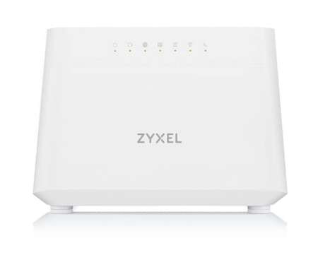 Wi-fi роутер Wi-Fi роутер VDSL2/ADSL2+ Zyxel DX3301-T0, 2xWAN (GE RJ-45 и RJ-11), Annex A, profile 35b, 802.11a/b/g/n/ac/ax (600+1200 Мбит/с), EasyMesh, 4xLAN GE, 2xFXS, 1xUSB2.0