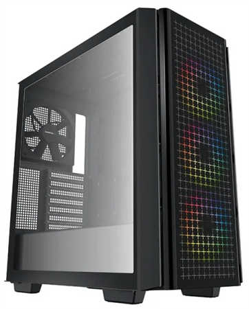 Корпус Deepcool CG540 без БП, боковое окно (закаленное стекло), 3xARGB LED 120мм вентилятора спереди и 1x140мм вентилятор сзади, черный, ATX