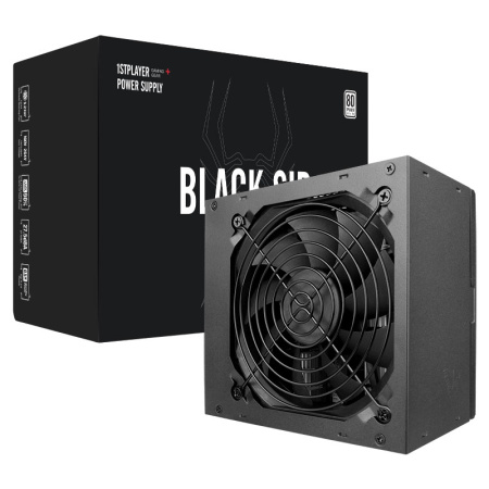 Блок питания 1STPLAYER BLACK.SIR 500W / ATX 2.4, APFC, 80 PLUS, 120 mm fan / SR-500W