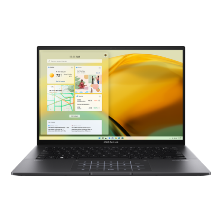 Ноутбук ASUS Zenbook 14 OLED UM3402YA-KM176W AMD R5-5625U/8b LPDDR4X/512GB SSD/14", WQXGA+ (2880 x 1800)/WiFi6E//Windows 11 Home ENG/1.39Kg/Jade Black/RU_EN_KEYBOARD